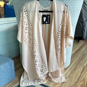 D&Y open tunic wrap blush pink os